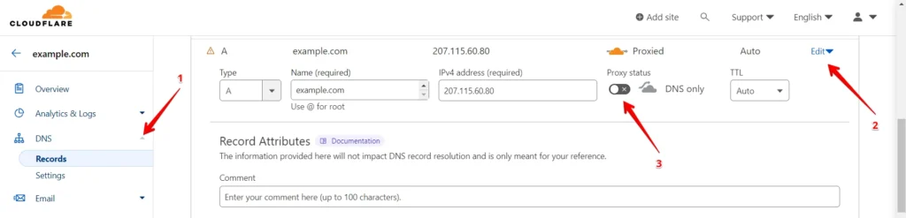 Deactivate Cloudflare's shield