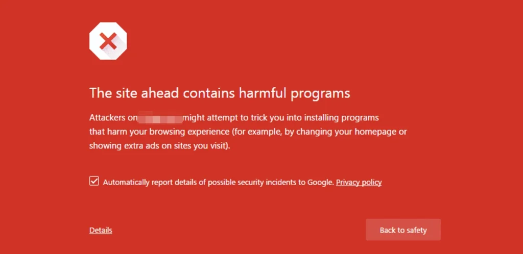 site ahead contains harmful programs