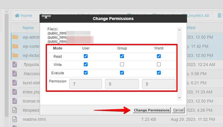 Change File Permissions