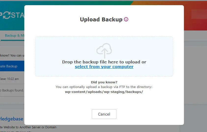Select Your Backup File