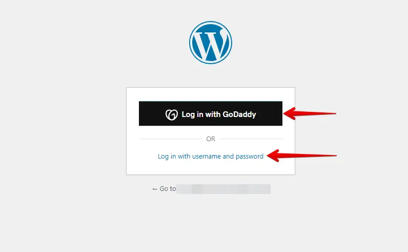 GoDaddy WordPress Login Page