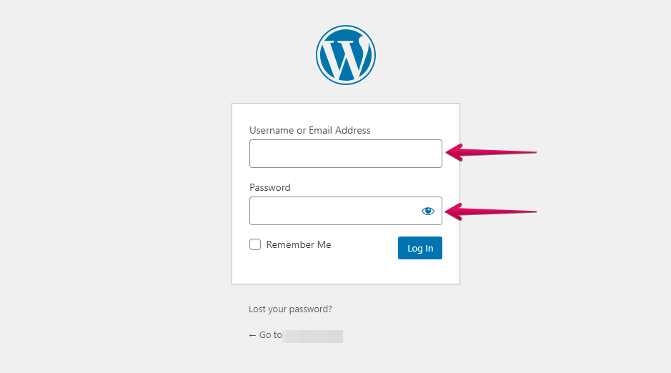 Wordpress Login Page