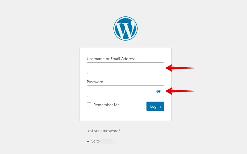 Login into your website