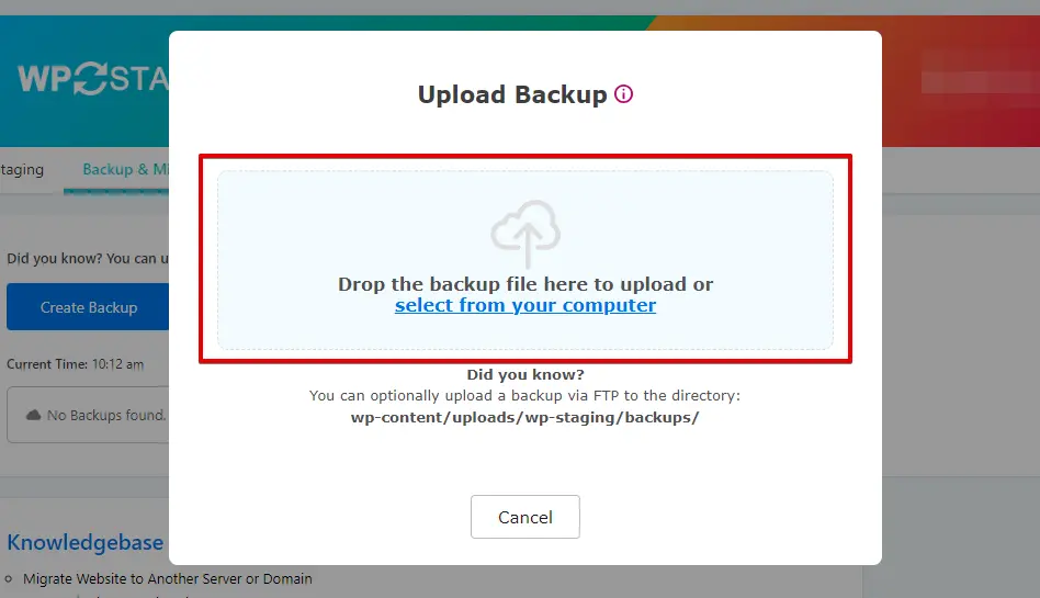 Select Backup