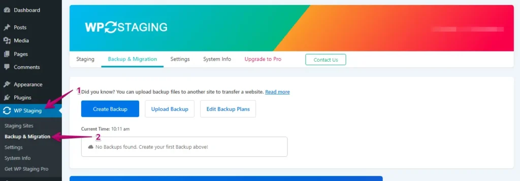 Backup & Migration Option