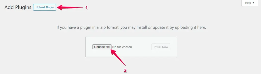 Choose File and Upload Plugin