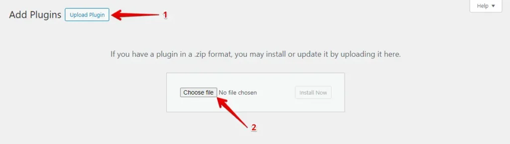 Choose and Upload Plugin