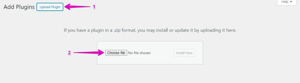 Click Upload Plugin Button and Choose WP Stagin Plugin