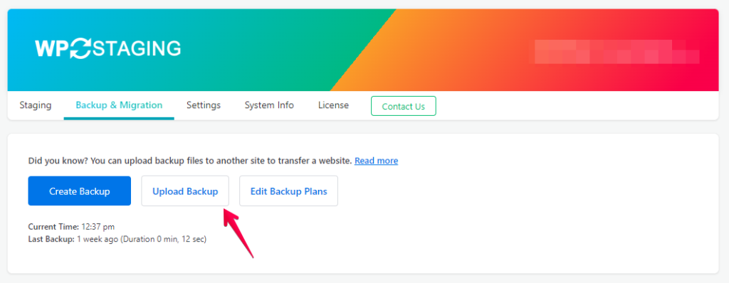 Click Upload Plugin Button