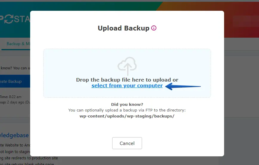 Upload Your Hostinger Backup