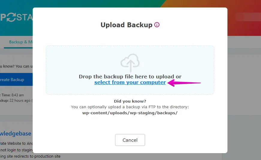 Upload WordPress.com Backup