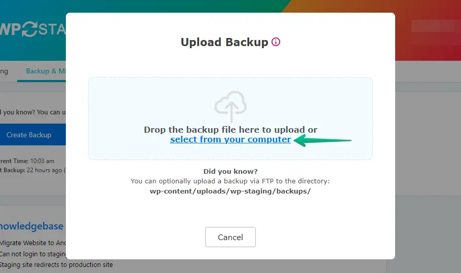 Upload WordPress.com Backup