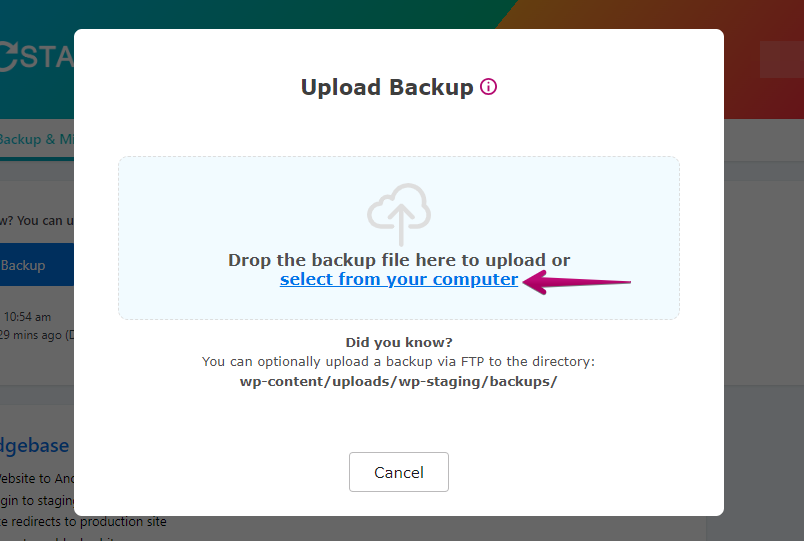 Upload WordPress.com Backup