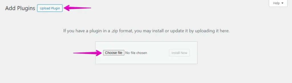 Upload Plugin and Choose File Button