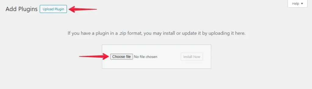 Upload Plugin and Choose File Button