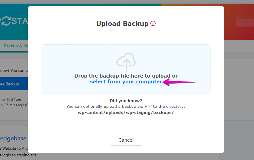 Upload WordPress.com Backup