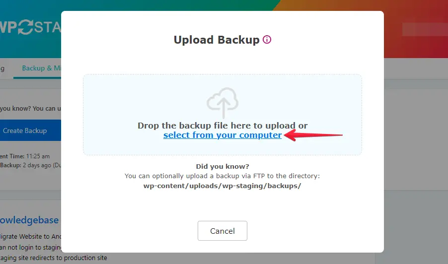 Upload WordPress.com Backup