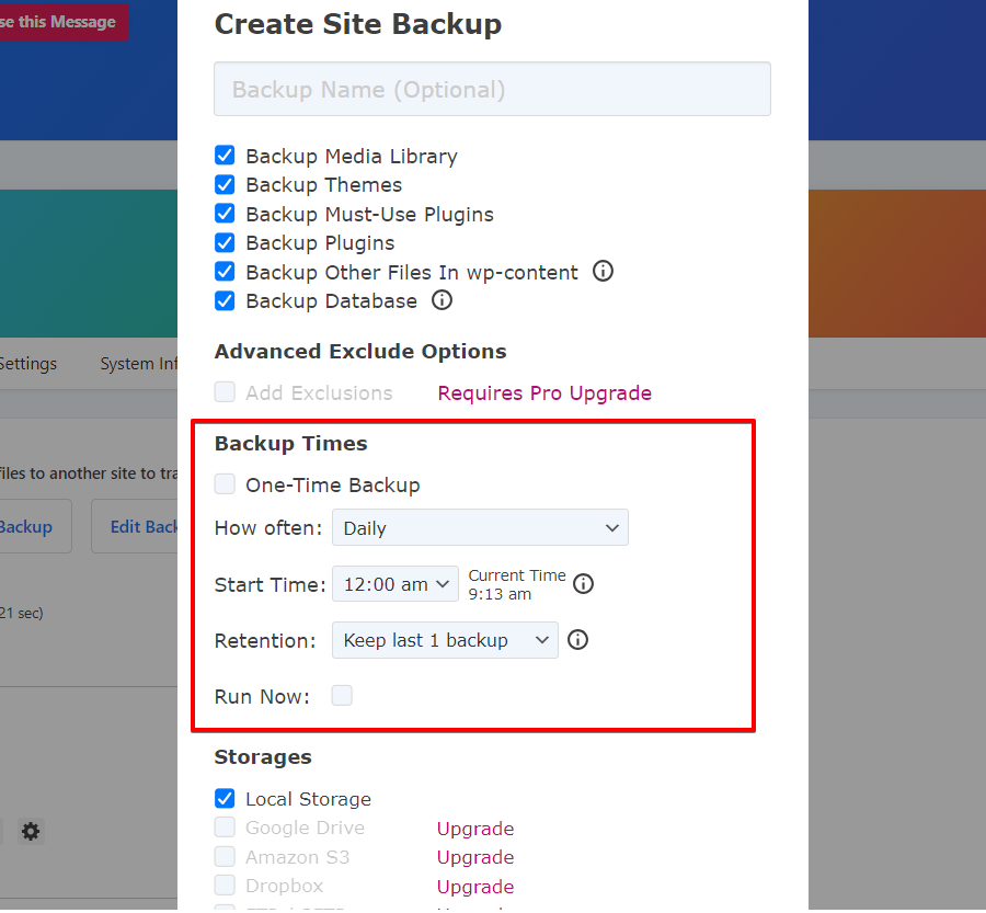 WP Staging Automatic Backups