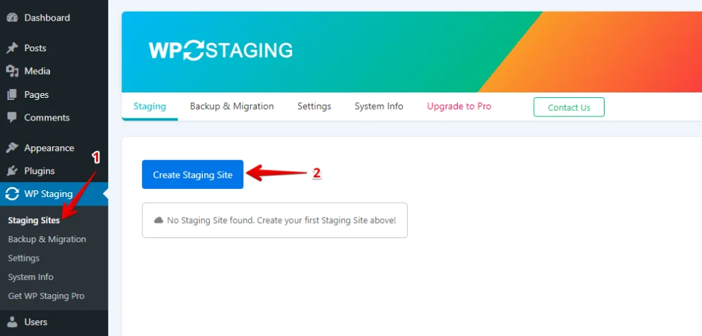 WP Staging Staging Site