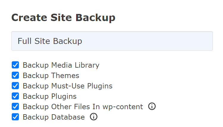 Select data to backup