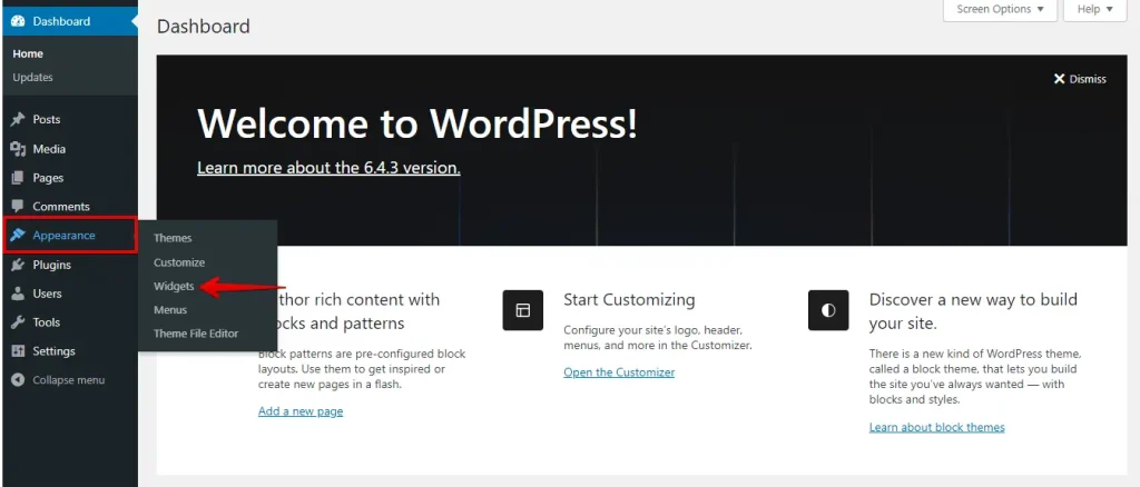 Wordpress Widgets Settings