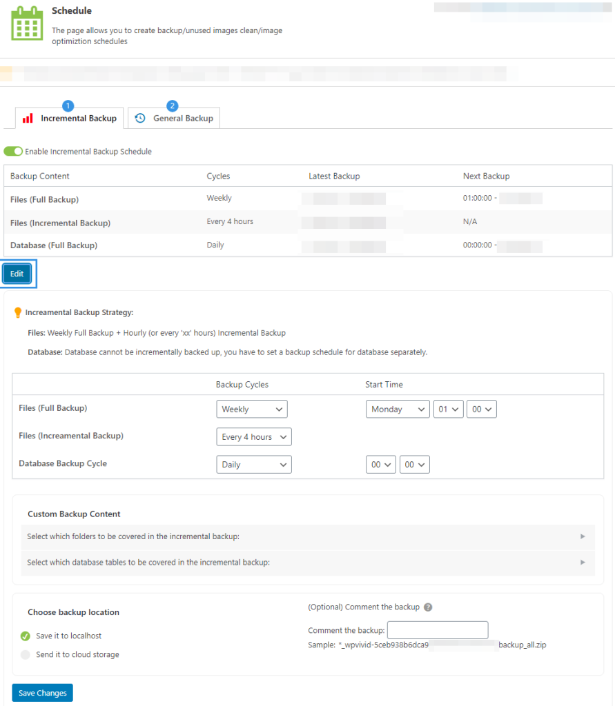 WP Vivid Schedule Backup