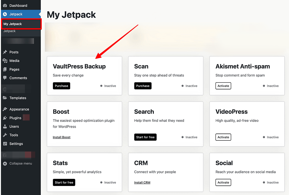 Jetpack VaultPress Backup