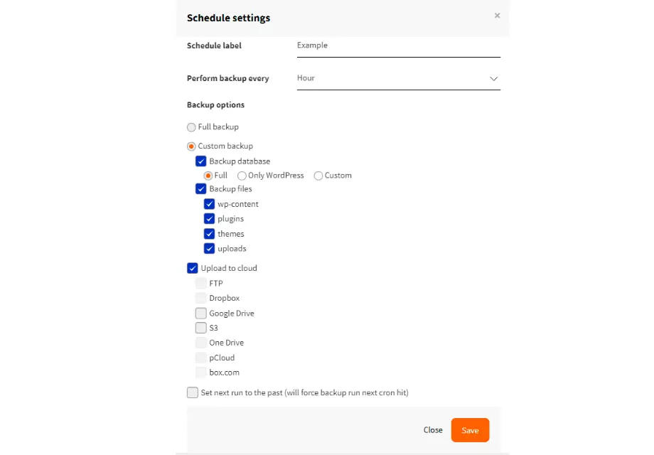 JetBackup Setup Schedule Backup