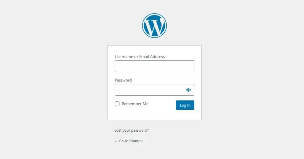 Wordpress Login Page