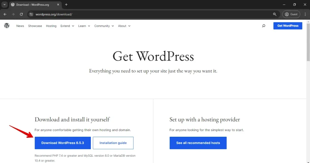 Download Latest Version of WordPress