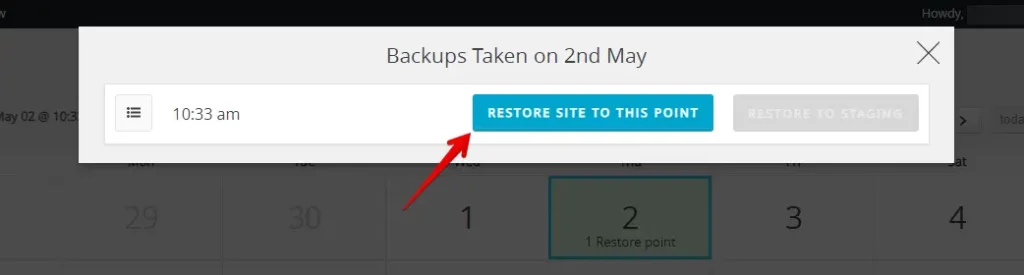 WP Time Capsule Restore Button