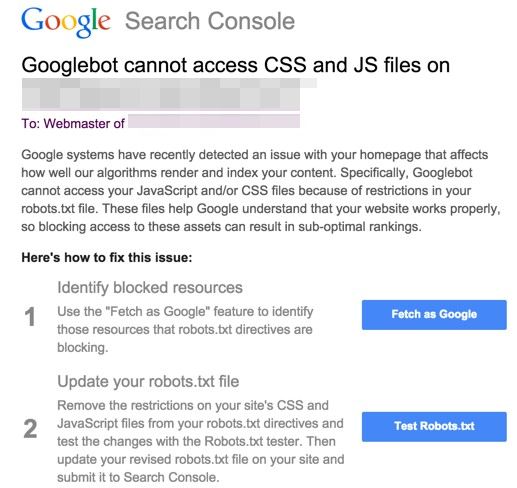 Googlebot Cannot Access CSS and JS Files