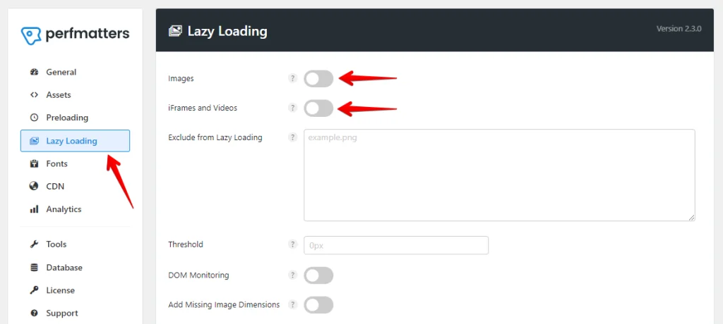 Enable Lazy Load on Images and Videos