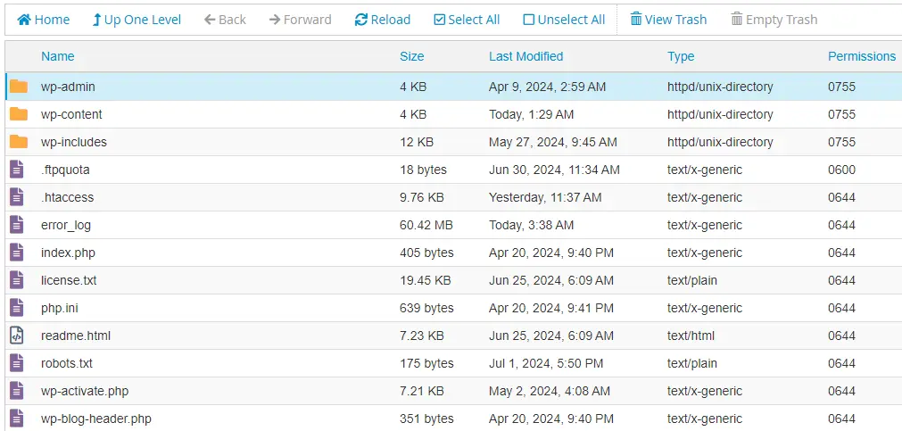 Access your Website’s Files to Edit the .htaccess File