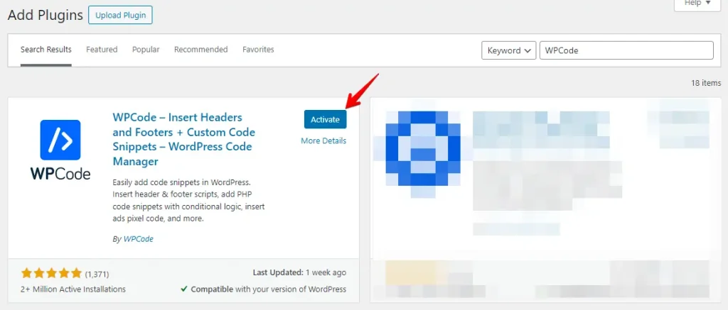 Activate WPCode