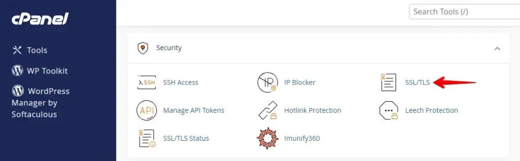 Navigate to SSL/TLS