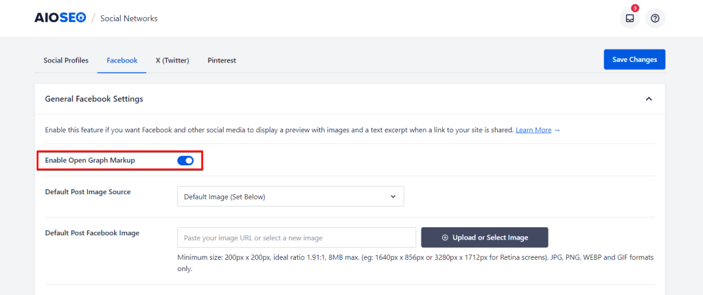 AIO SEO Enable Open Graph Markup