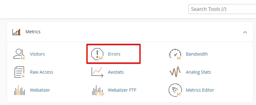 cPanel Errors Log