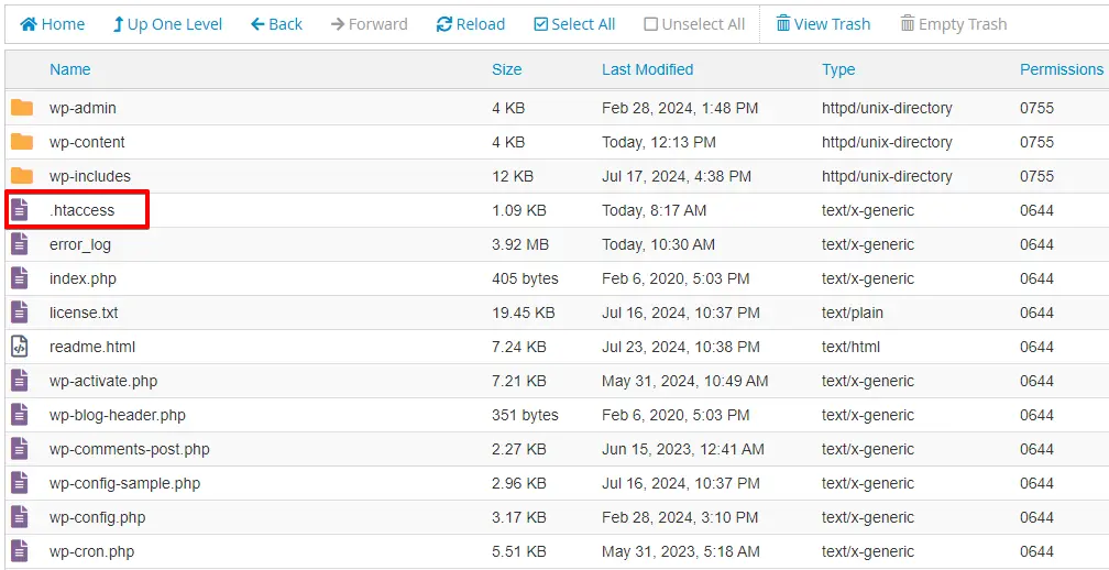 View .htaccess File