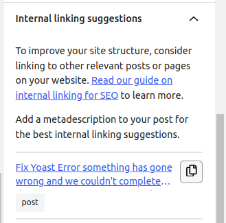 Internal Linking Suggestions