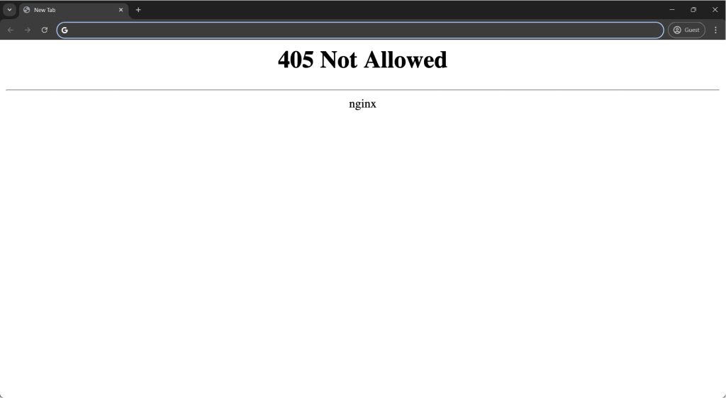 405 Not Allowed error on Nginx