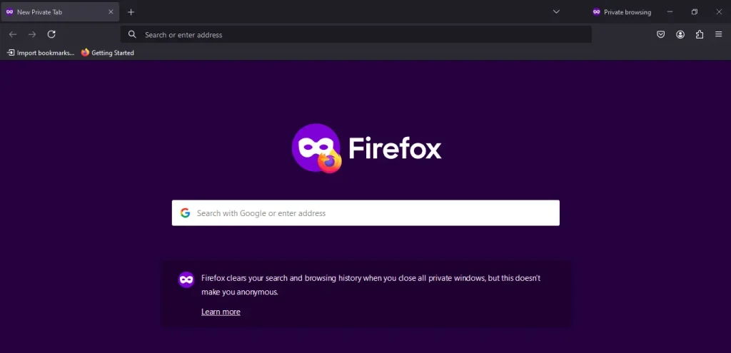 Check in Firefox Incognito Mode to Fix "ERR_EMPTY_RESPONSE" Errors