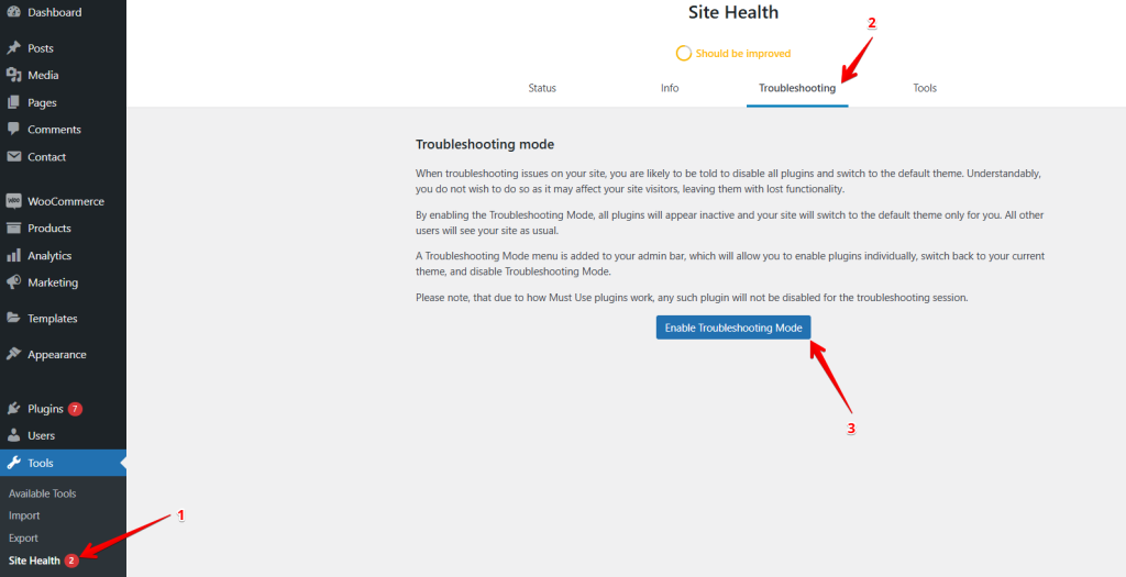 Tools Site Health Dashboard