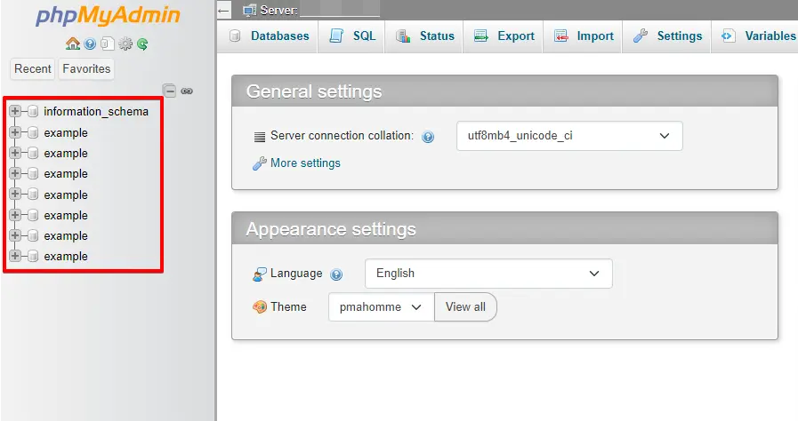 Select your database to delete unused tables