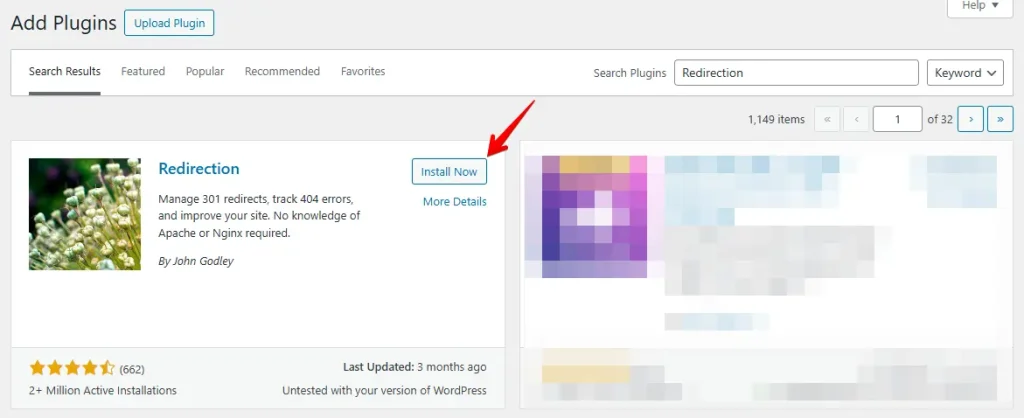 Install and Activate Redirection Plugin For adding Bulk 301 Redirects