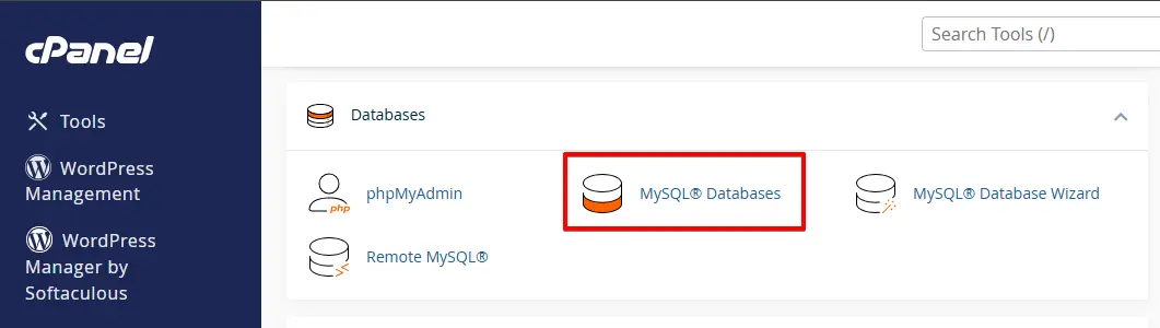 Picture: Database hosting account mysql