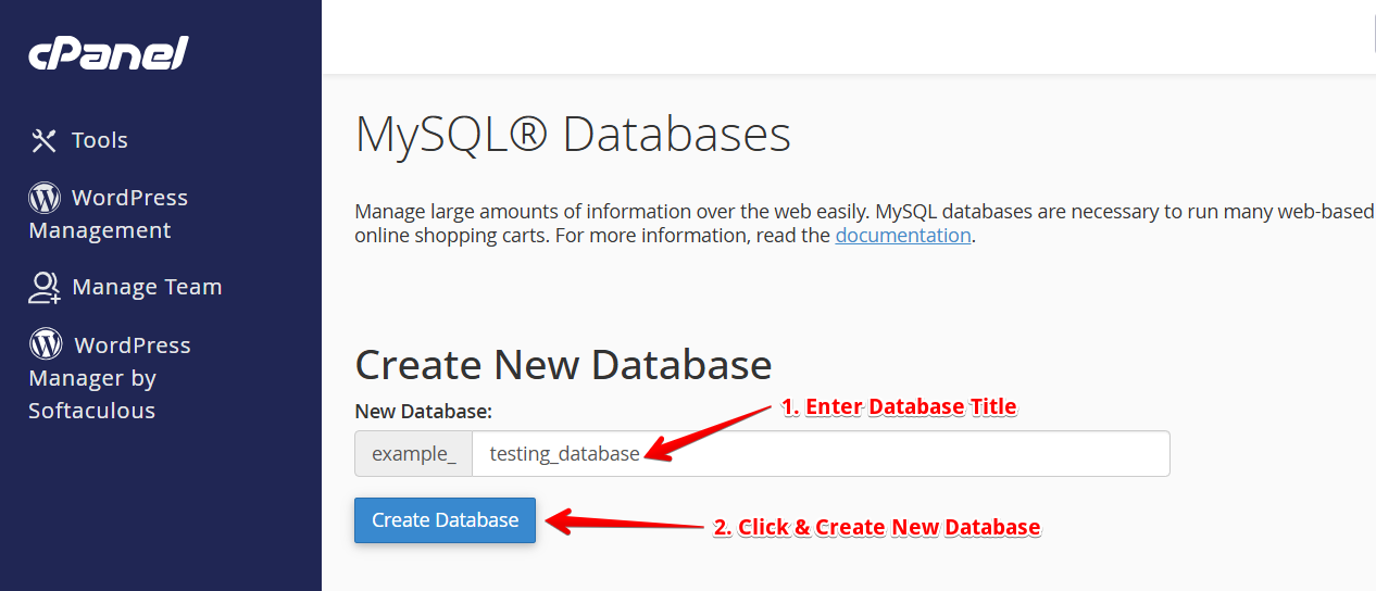 Create New Database