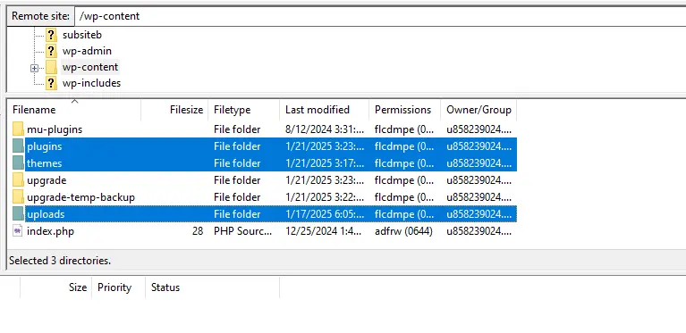 filezilla-wp-content