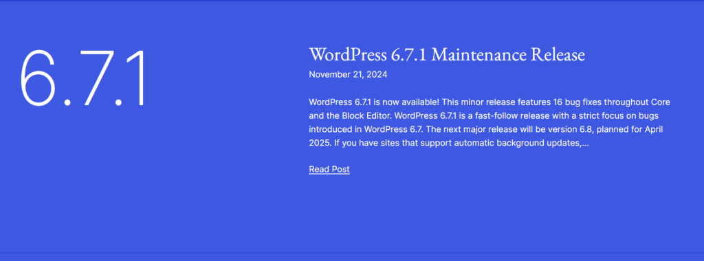 Major WordPress Updates