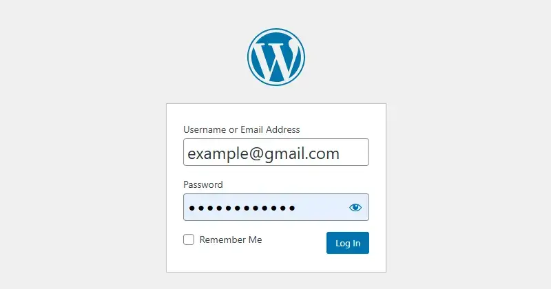 WordPress Login (Username and Password)